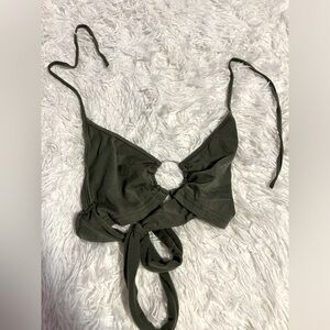 Green summer halter top